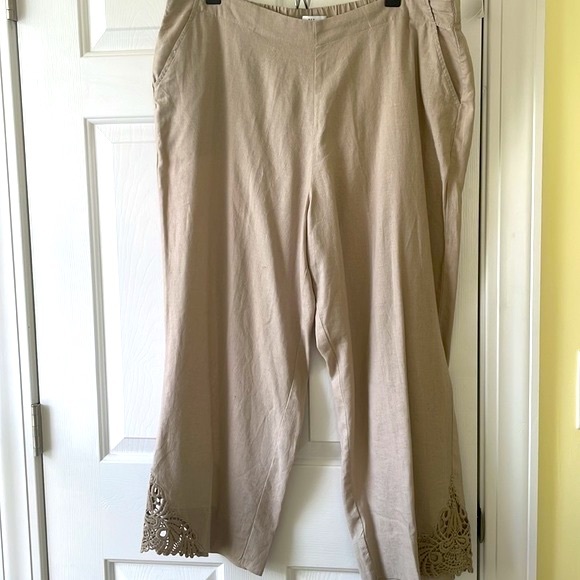 New Directions Cropped Linen-Blend Pants XL - Picture 5 of 12